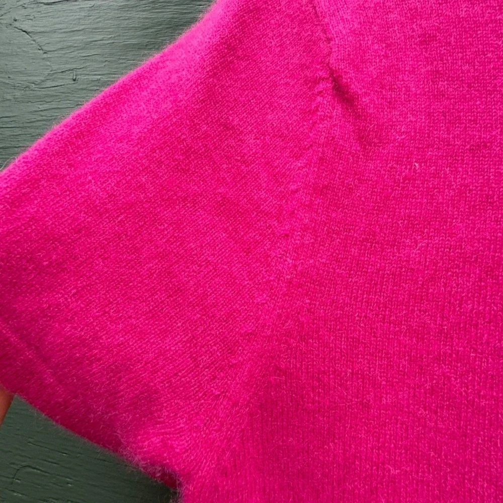 Country Shop Cashmere Womens Hot Pink Short Sleeve Sweater Australia Made Size M